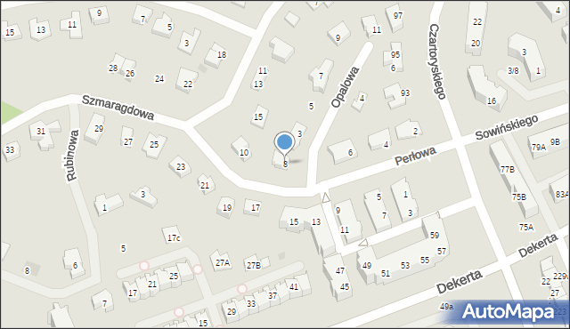 Gorzów Wielkopolski, Perłowa, 8, mapa Gorzów Wielkopolski