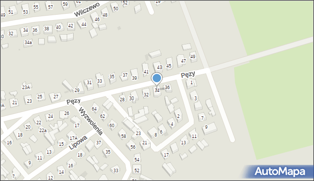 Grajewo, Pęzy Aleksandra, ks., 34, mapa Grajewo