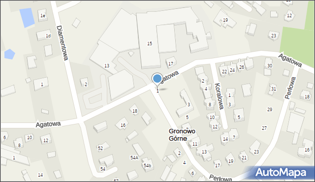 Gronowo Górne, Perłowa, 1, mapa Gronowo Górne