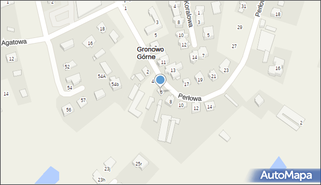 Gronowo Górne, Perłowa, 6, mapa Gronowo Górne