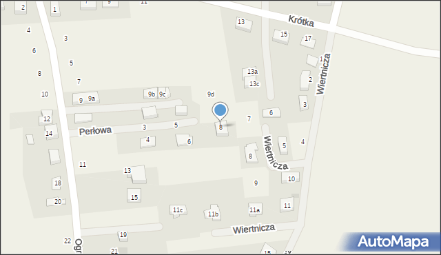 Jaczów, Perłowa, 8, mapa Jaczów