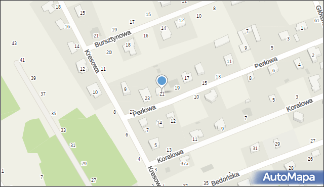 Janówka, Perłowa, 21, mapa Janówka