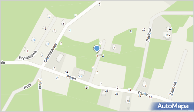 Kamień, Perłowa, 3, mapa Kamień