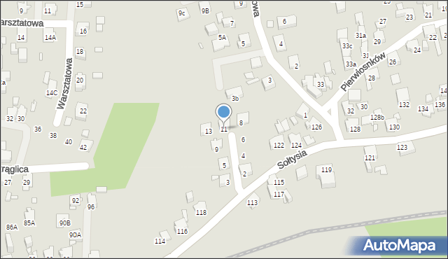 Katowice, Pelargonii, 11, mapa Katowic