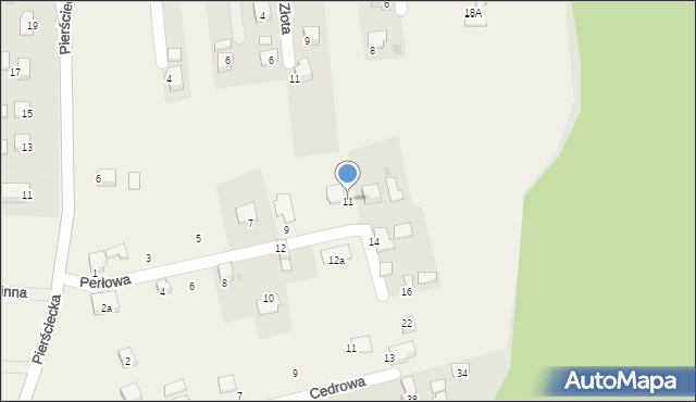 Kiczyce, Perłowa, 11, mapa Kiczyce