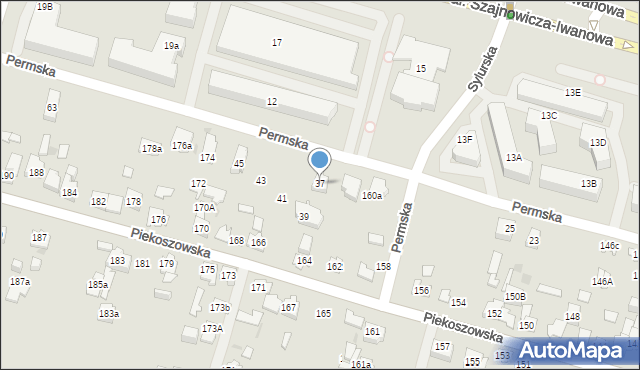 Kielce, Permska, 37, mapa Kielc