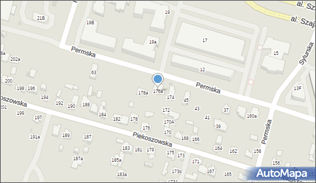 Kielce, Permska, 51, mapa Kielc