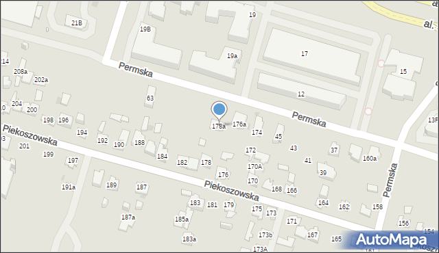 Kielce, Permska, 53, mapa Kielc