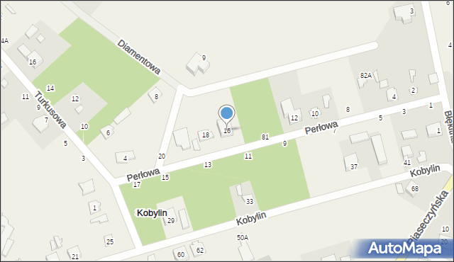 Kobylin, Perłowa, 16, mapa Kobylin