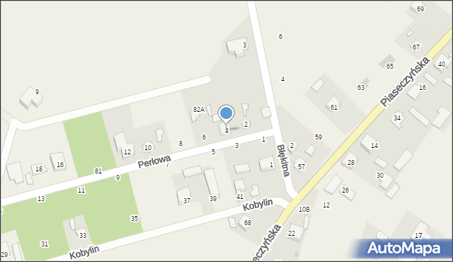 Kobylin, Perłowa, 4, mapa Kobylin