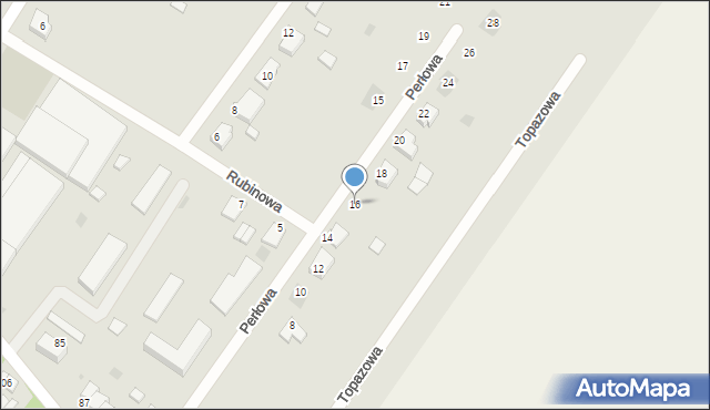 Koło, Perłowa, 16, mapa Koło