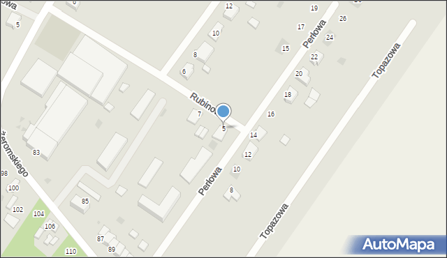 Koło, Perłowa, 5, mapa Koło