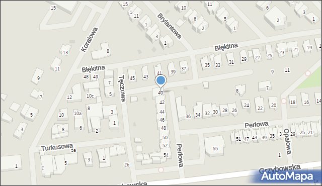 Kołobrzeg, Perłowa, 40, mapa Kołobrzegu