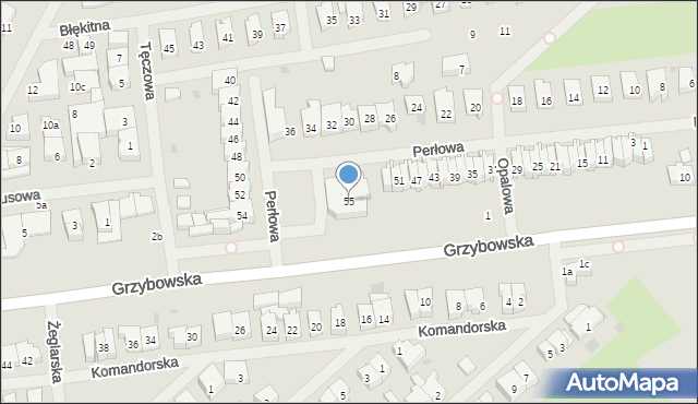 Kołobrzeg, Perłowa, 55, mapa Kołobrzegu