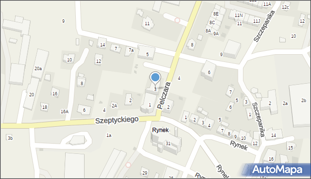 Korczyna, Pelczara Józefa Sebastiana, bp., 3, mapa Korczyna