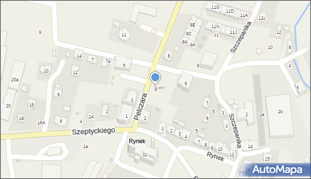 Korczyna, Pelczara Józefa Sebastiana, bp., 4, mapa Korczyna