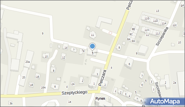 Korczyna, Pelczara Józefa Sebastiana, bp., 5, mapa Korczyna