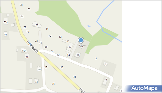 Korczyna, Pelczara Józefa Sebastiana, bp., 56a, mapa Korczyna