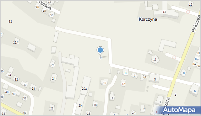 Korczyna, Pelczara Józefa Sebastiana, bp., 9, mapa Korczyna