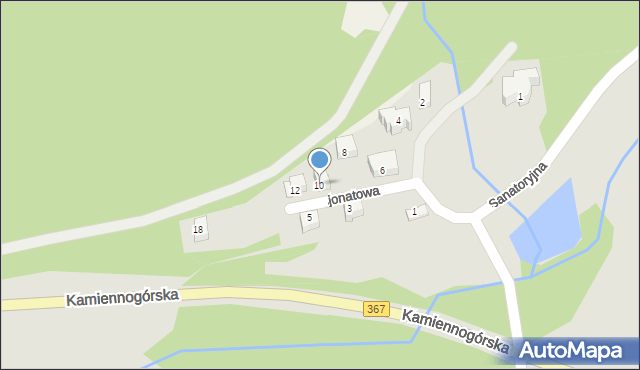 Kowary, Pensjonatowa, 10, mapa Kowary