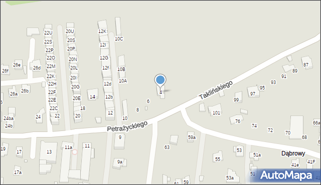 Kraków, Petrażyckiego Leona, 4, mapa Krakowa