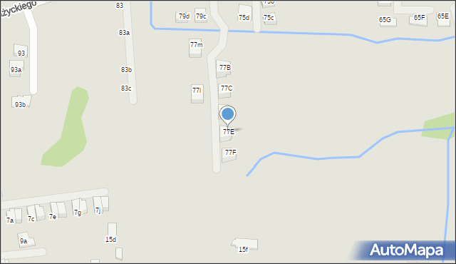 Kraków, Petrażyckiego Leona, 77h, mapa Krakowa