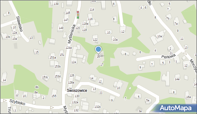 Kraków, Perłowa, 10, mapa Krakowa