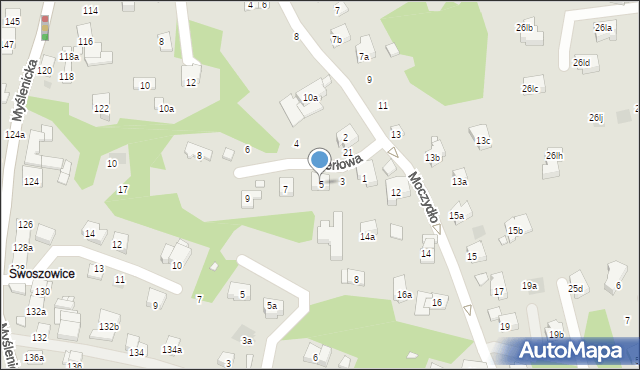 Kraków, Perłowa, 5, mapa Krakowa