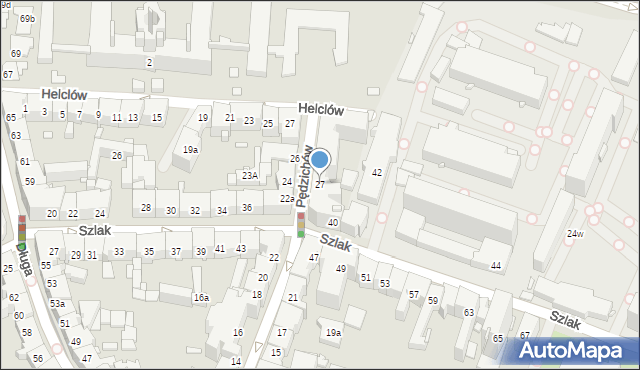 Kraków, Pędzichów, 27, mapa Krakowa