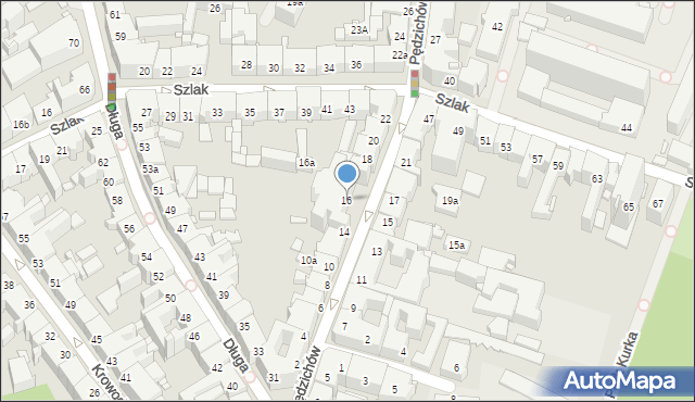 Kraków, Pędzichów, 16, mapa Krakowa