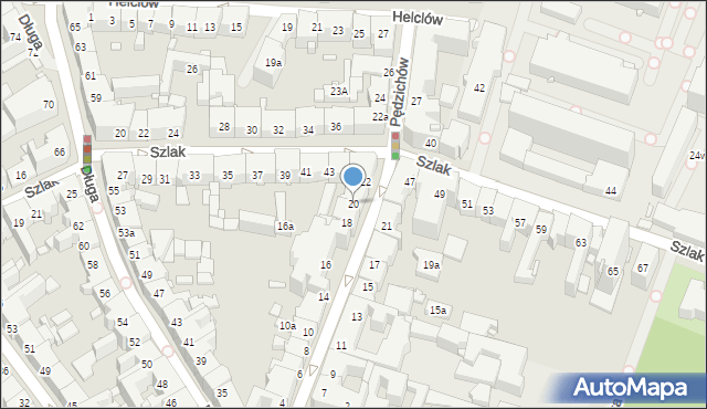 Kraków, Pędzichów, 20, mapa Krakowa