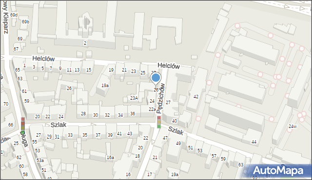 Kraków, Pędzichów, 26, mapa Krakowa