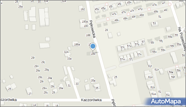Kraków, Pękowicka, 184, mapa Krakowa