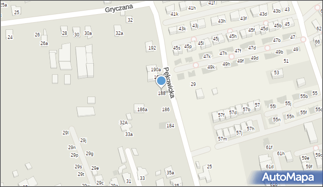 Kraków, Pękowicka, 188, mapa Krakowa