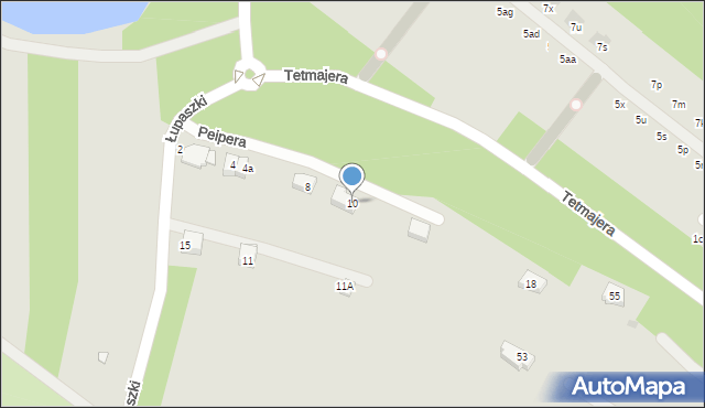 Kraków, Peipera Tadeusza, 10, mapa Krakowa