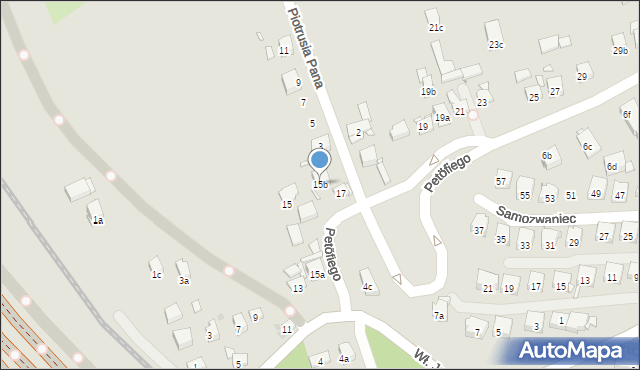 Kraków, Petöfiego Sandora, 15b, mapa Krakowa