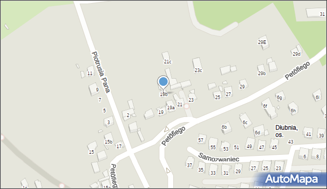 Kraków, Petöfiego Sandora, 19b, mapa Krakowa