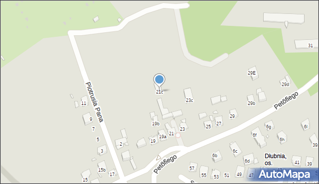 Kraków, Petöfiego Sandora, 21c, mapa Krakowa