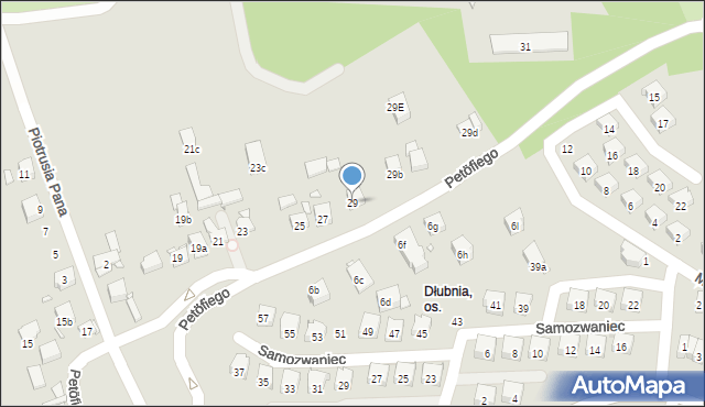 Kraków, Petöfiego Sandora, 29, mapa Krakowa