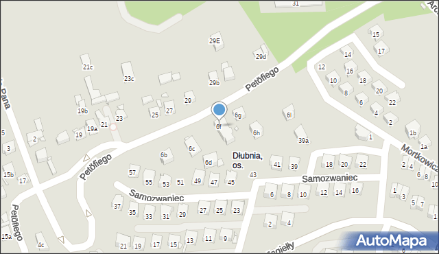 Kraków, Petöfiego Sandora, 6f, mapa Krakowa