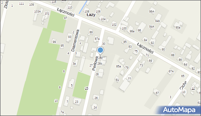 Łazy, Perłowa, 28c, mapa Łazy