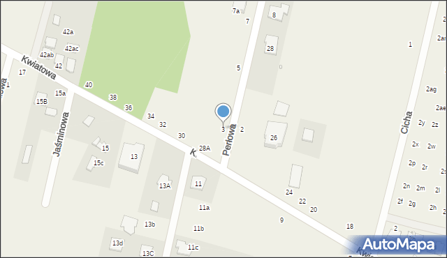 Łazy, Perłowa, 3, mapa Łazy
