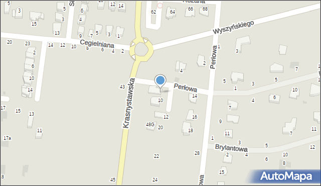 Łęczna, Perłowa, 8, mapa Łęczna