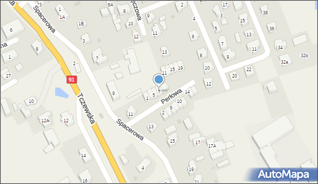 Łęgowo, Perłowa, 7, mapa Łęgowo