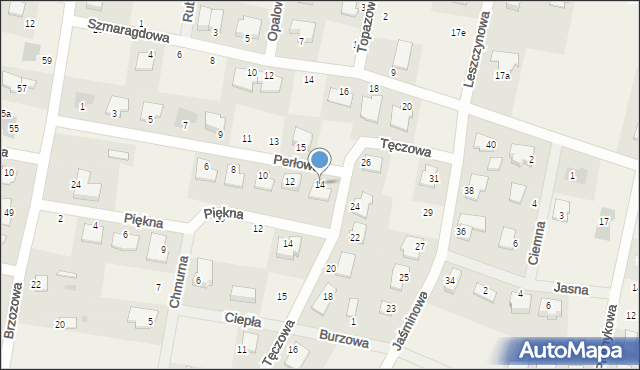 Łochowo, Perłowa, 14, mapa Łochowo