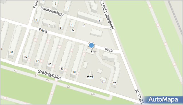 Łódź, Perla Feliksa, 2, mapa Łodzi