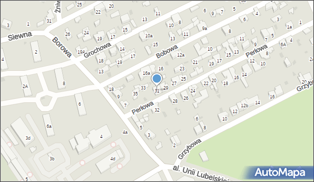 Łódź, Perłowa, 31, mapa Łodzi