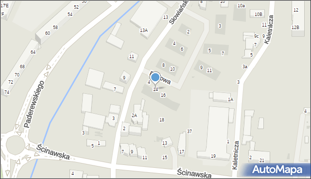 Lubin, Perłowa, 14, mapa Lubin