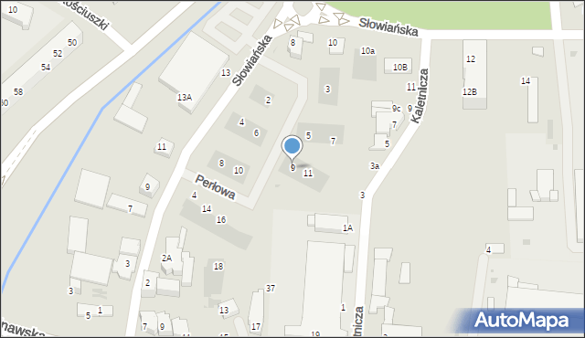 Lubin, Perłowa, 9, mapa Lubin