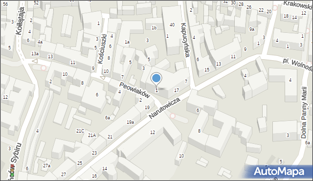 Lublin, Peowiaków, 1, mapa Lublina